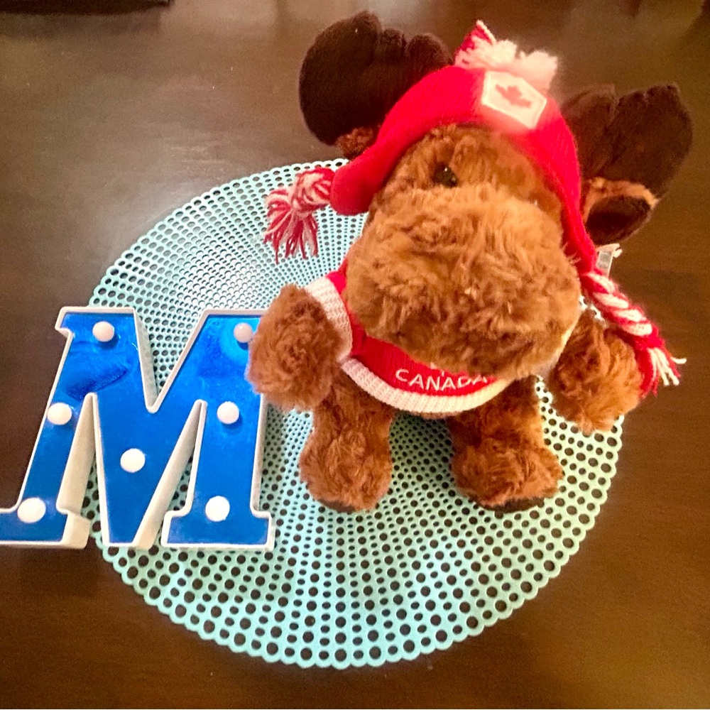 Moose Plush Canada Sweater & Hat Stuffed Animal Souvenir, New with Tag